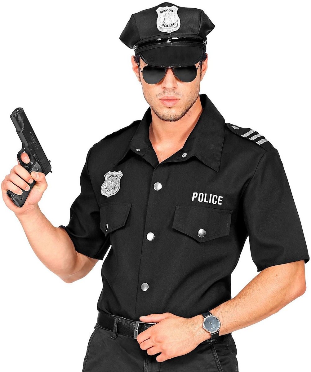 Politie & Detective Kostuum | Uniform Shirt Politie Agent Man | Large / XL | Carnaval kostuum | Verkleedkleding